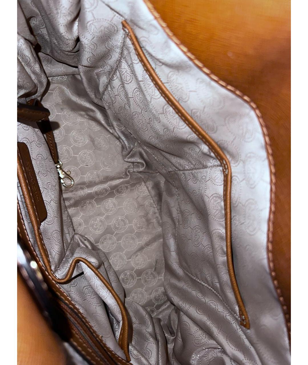 MICHAEL KORS Коричневая кожаная сумка тоут, фото 5