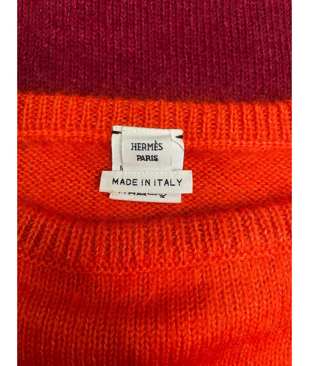 HERMES PRE-OWNED Оранжевый шерстяной джемпер / свитер, фото 3