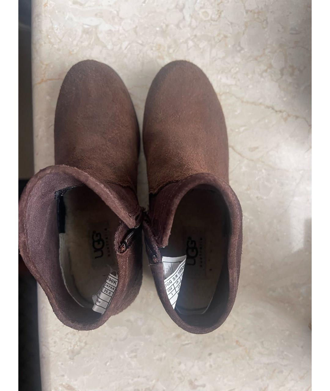 UGG AUSTRALIA KIDS Коричневые кожаные ботинки, фото 3