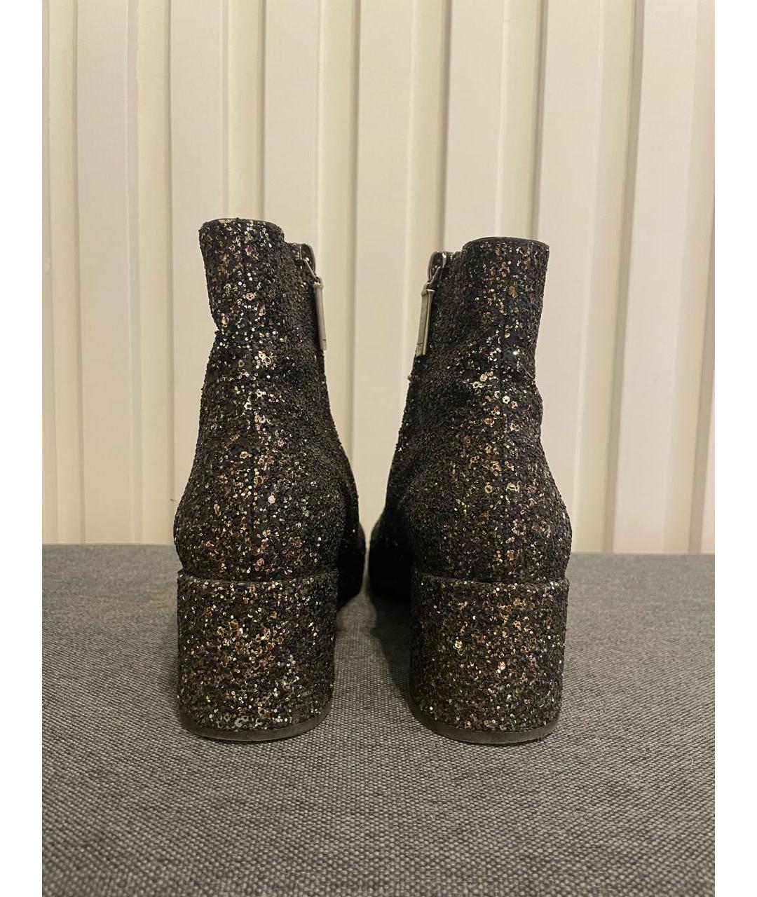 SAINT LAURENT Коричневые кожаные полусапоги, фото 5