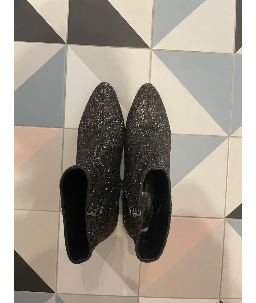 SAINT LAURENT Коричневые кожаные полусапоги, фото 4