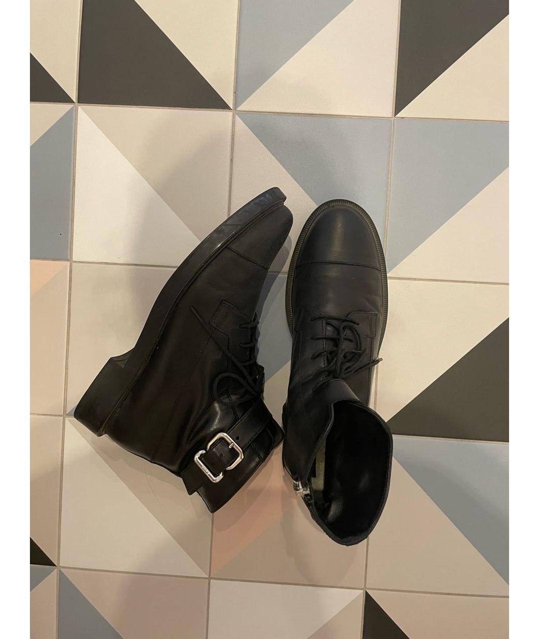 TOD'S Черные кожаные ботинки, фото 4