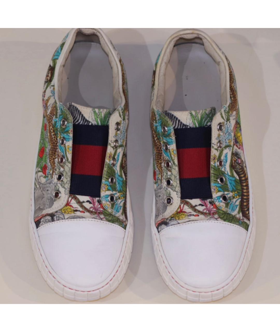 GUCCI Белые текстильные кеды, фото 2