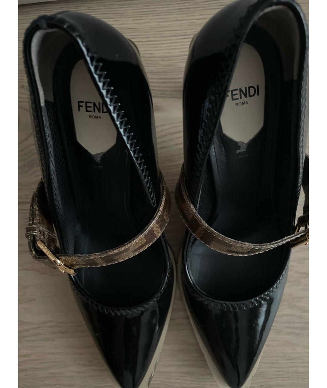 FENDI Черные туфли из лакированной кожи, фото 3