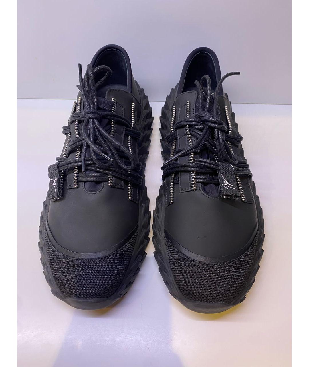 GIUSEPPE ZANOTTI DESIGN Черные резиновые низкие кроссовки / кеды, фото 2