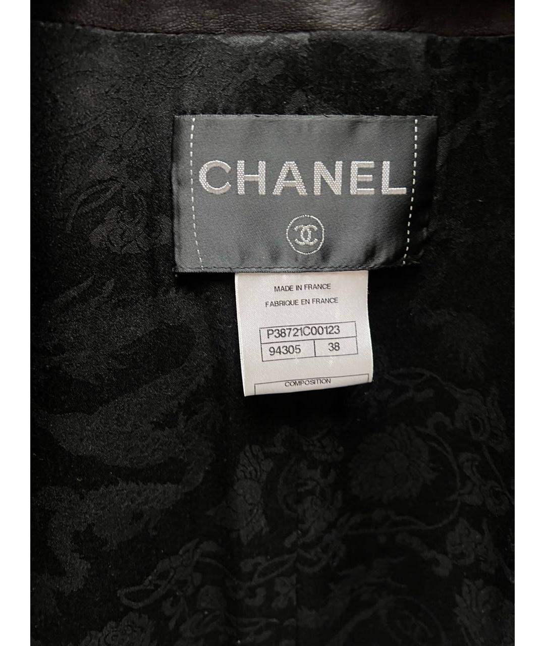CHANEL PRE-OWNED Черный кожаный жакет/пиджак, фото 5