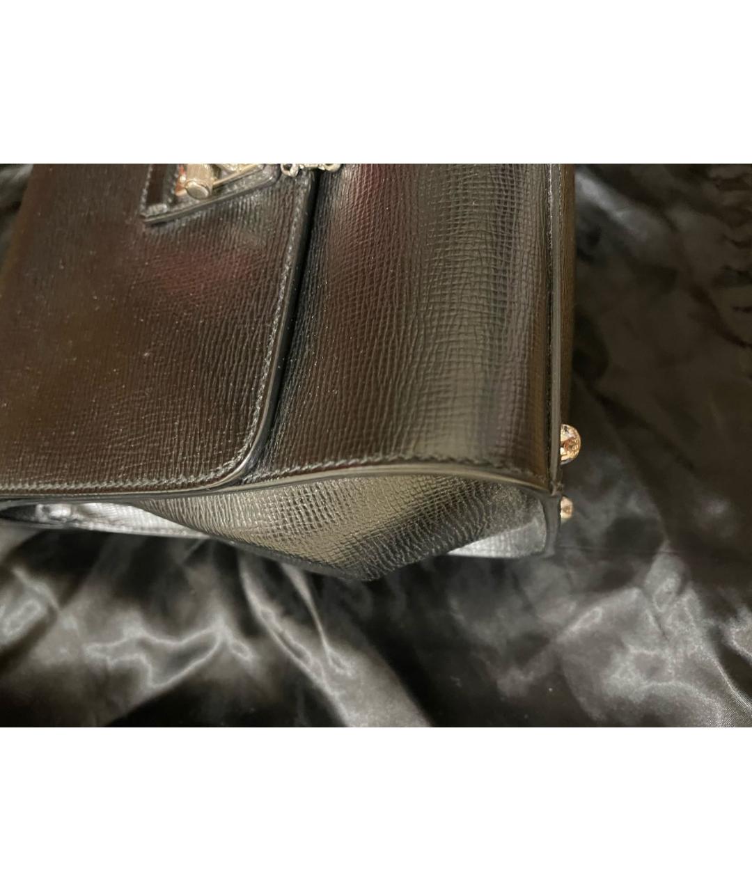 DOLCE&GABBANA Черная кожаная сумка с короткими ручками, фото 2