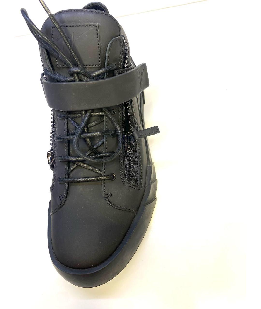 GIUSEPPE ZANOTTI DESIGN Черные резиновые высокие кроссовки / кеды, фото 6