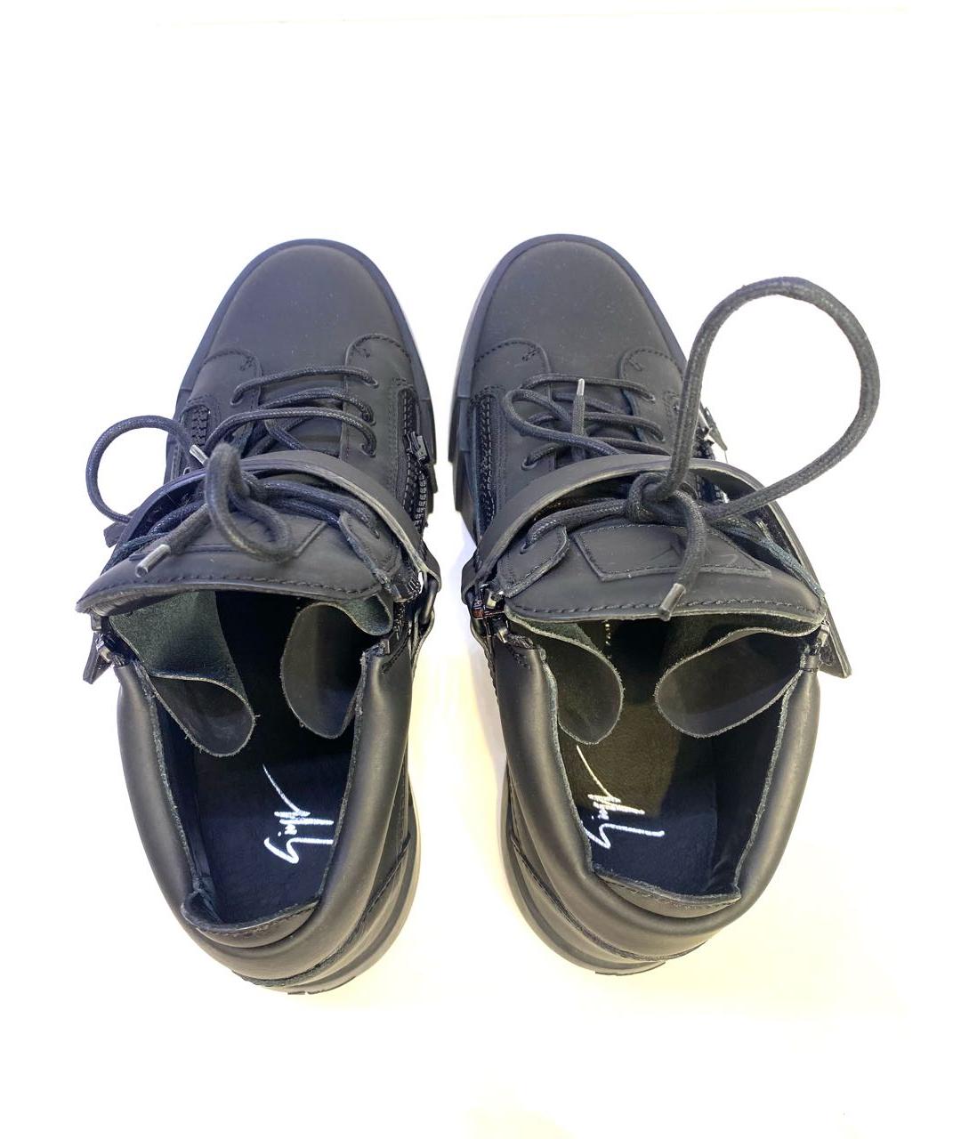 GIUSEPPE ZANOTTI DESIGN Черные резиновые высокие кроссовки / кеды, фото 3