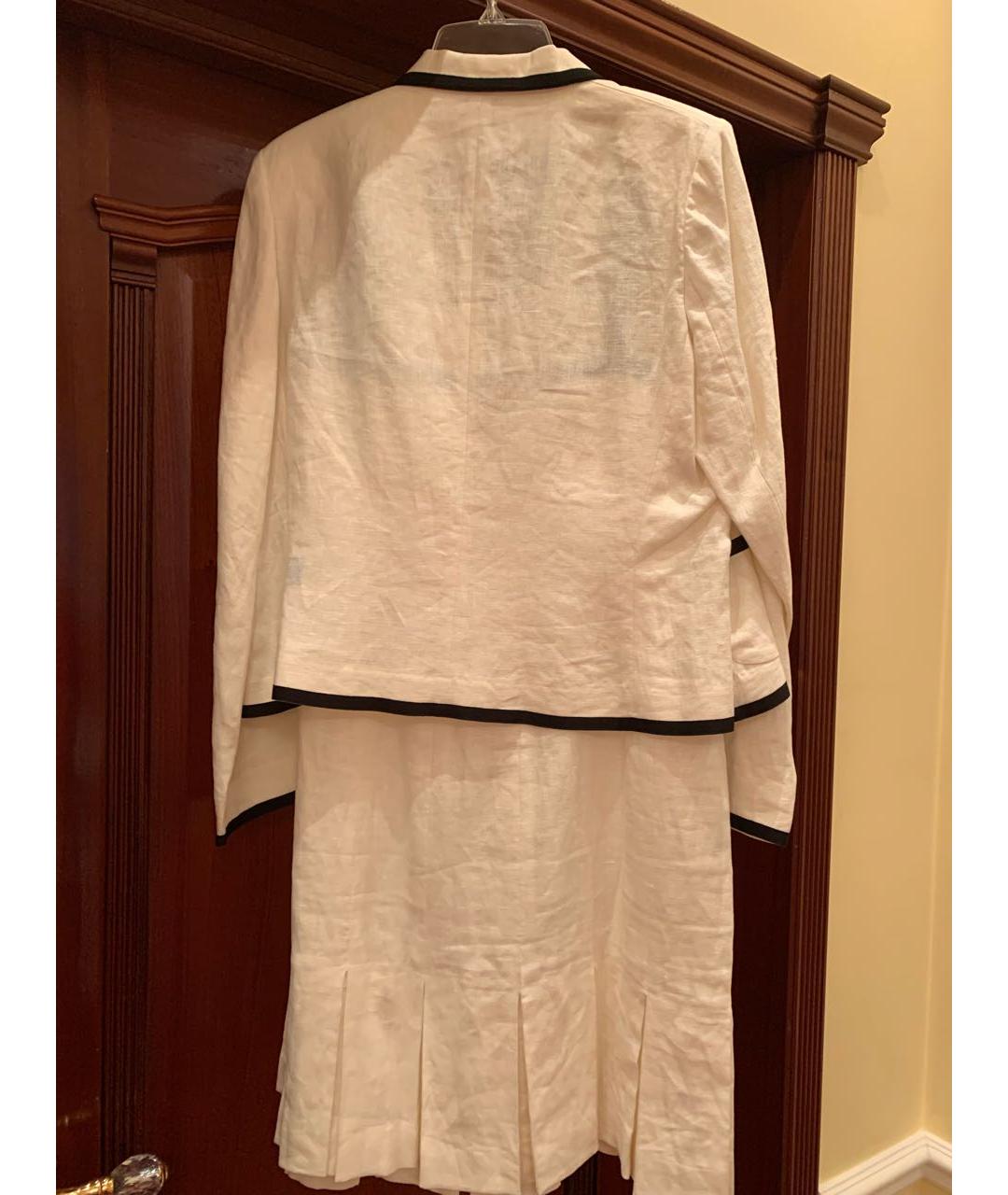 RALPH LAUREN COLLECTION Белый льняной костюм с юбками, фото 2