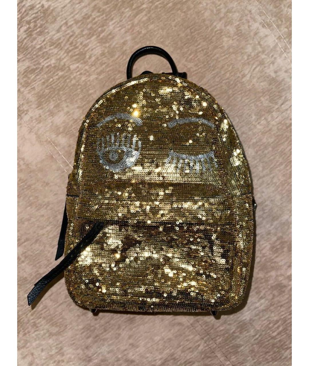 CHIARA FERRAGNI Золотой рюкзак из искусственной кожи, фото 2