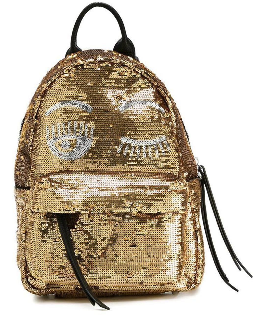 CHIARA FERRAGNI Золотой рюкзак из искусственной кожи, фото 1