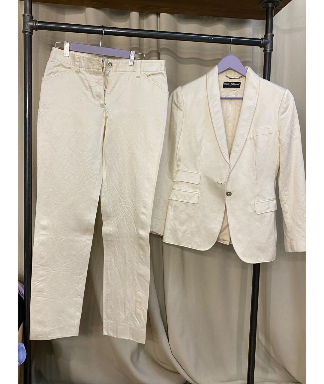 DOLCE&GABBANA Белый хлопковый костюм с брюками, фото 6