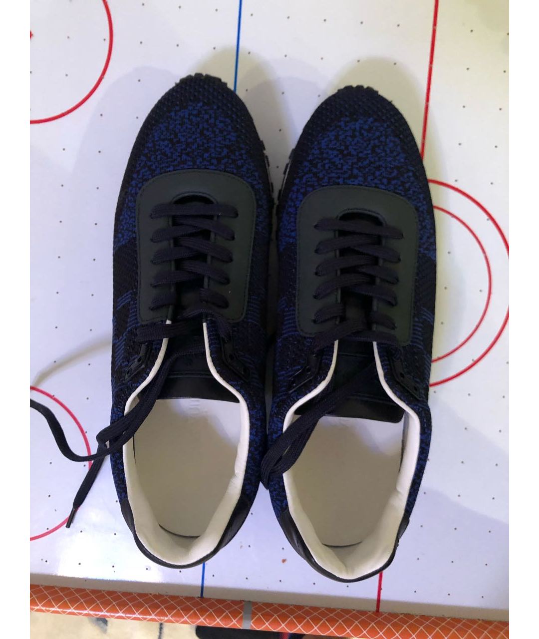 LOUIS VUITTON PRE-OWNED Синие текстильные низкие кроссовки / кеды, фото 3