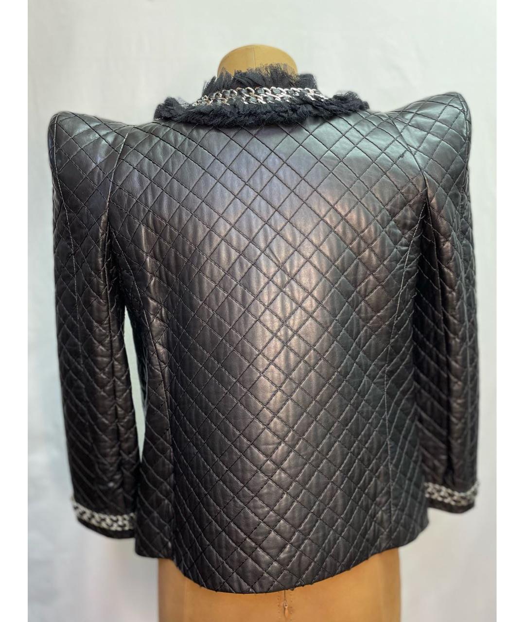 BALMAIN Черный кожаный жакет/пиджак, фото 2