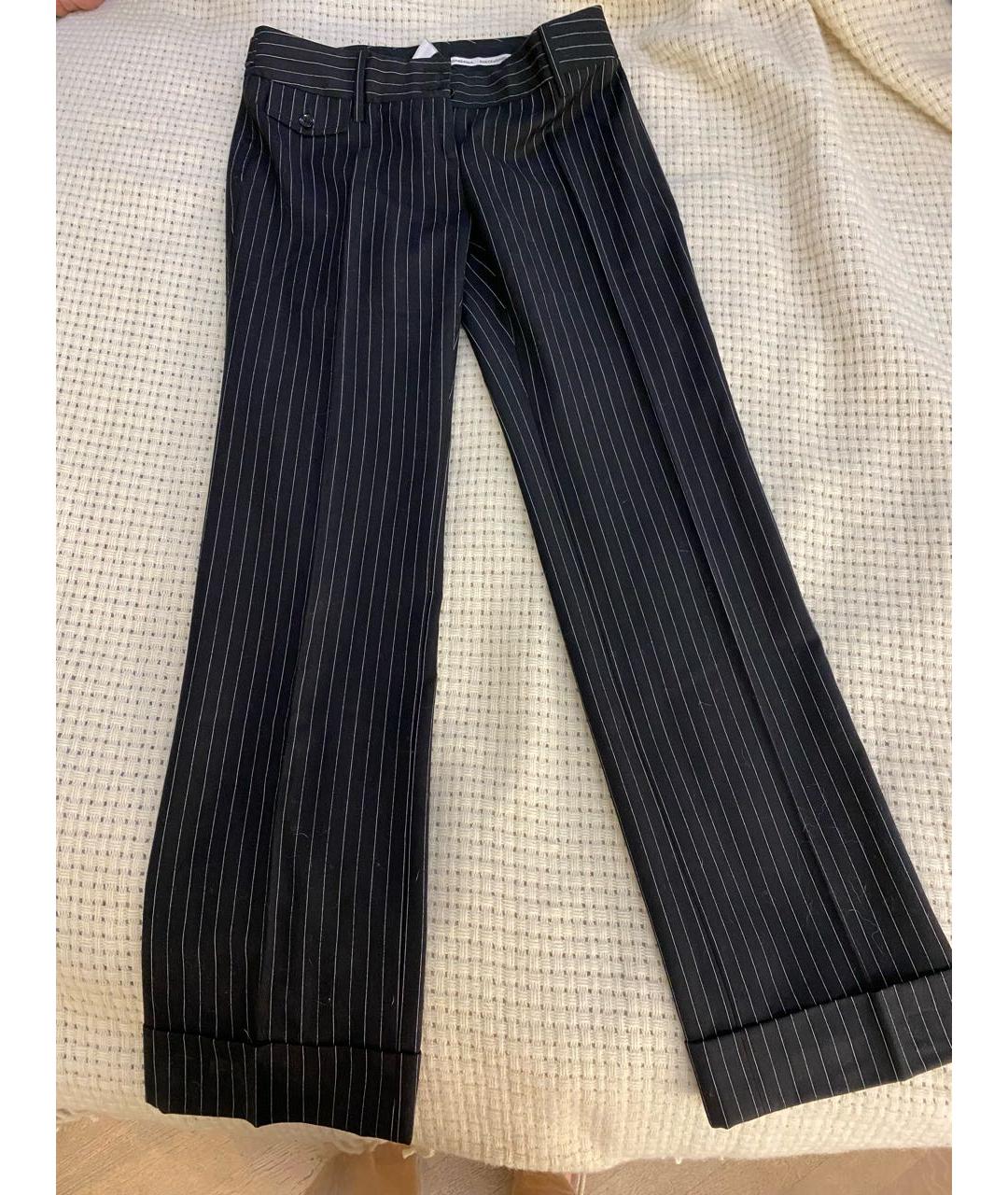 DOLCE&GABBANA Черные шерстяные прямые брюки, фото 6