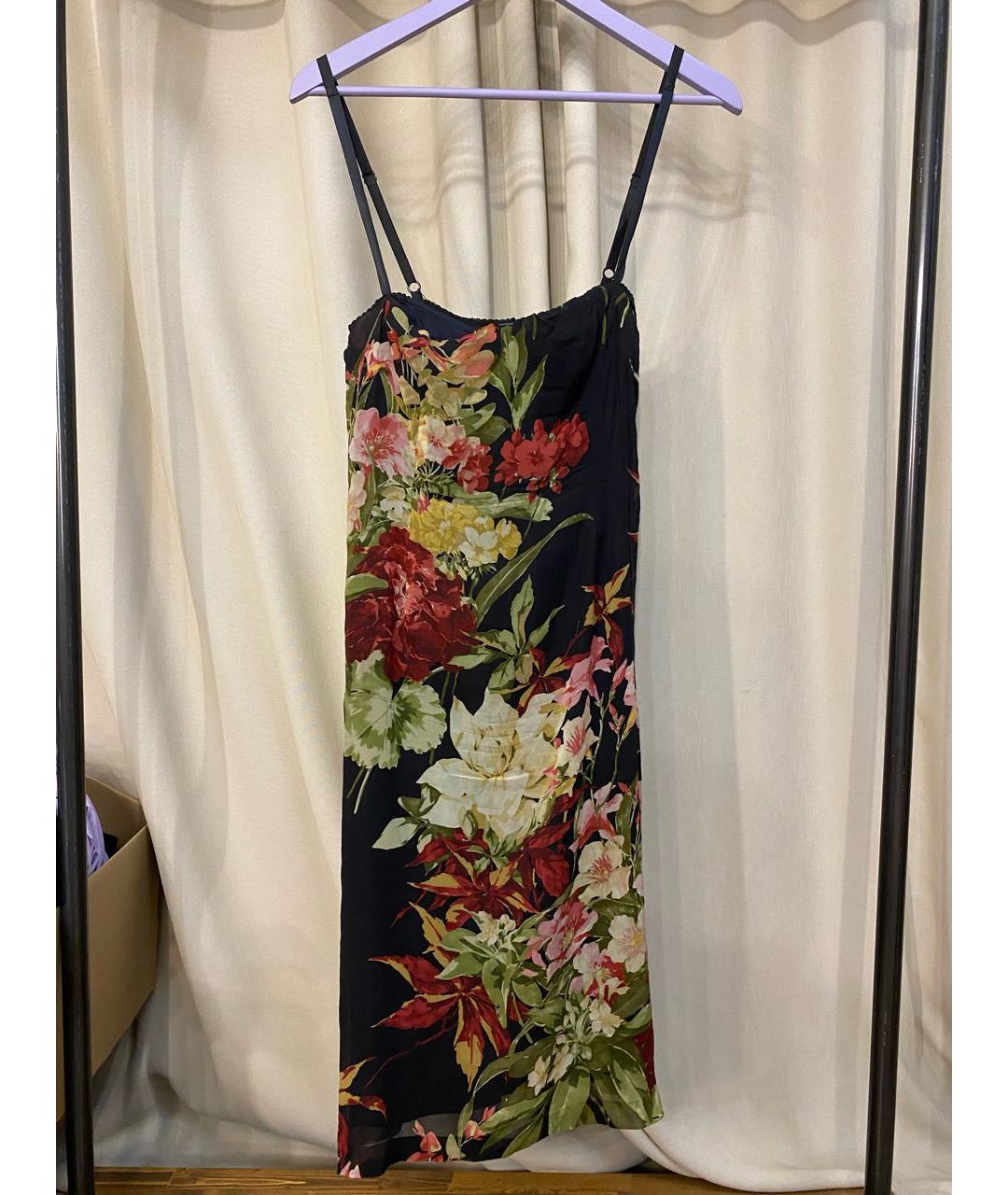 DOLCE&GABBANA Черное шелковое повседневное платье, фото 4