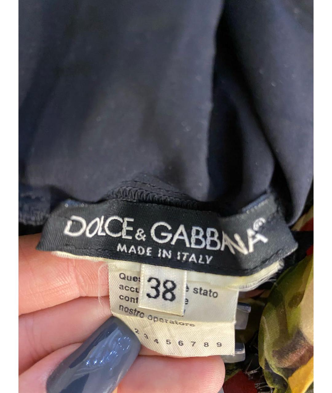DOLCE&GABBANA Черное шелковое повседневное платье, фото 3