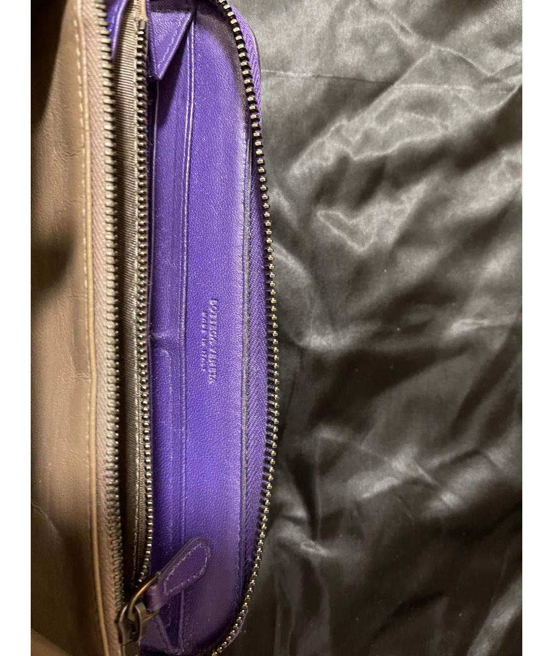 BOTTEGA VENETA Фиолетовый кожаный кошелек, фото 4