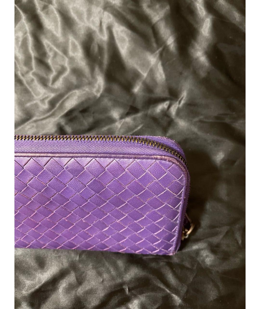 BOTTEGA VENETA Фиолетовый кожаный кошелек, фото 3