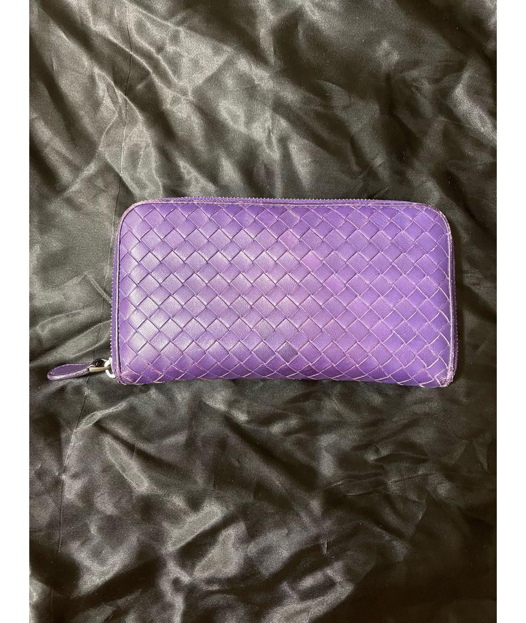 BOTTEGA VENETA Фиолетовый кожаный кошелек, фото 5