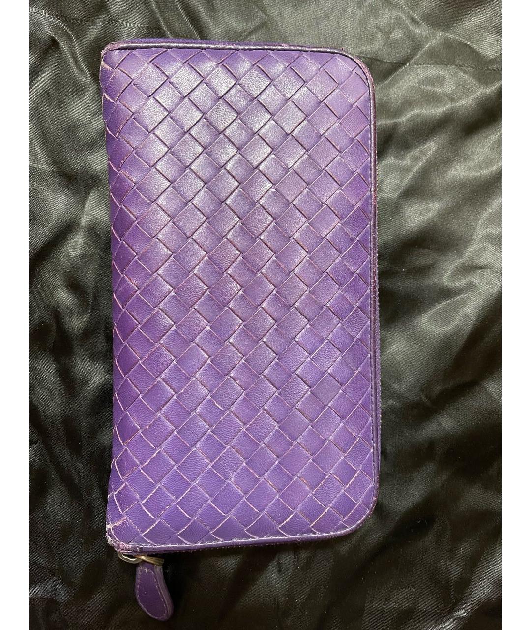 BOTTEGA VENETA Фиолетовый кожаный кошелек, фото 2