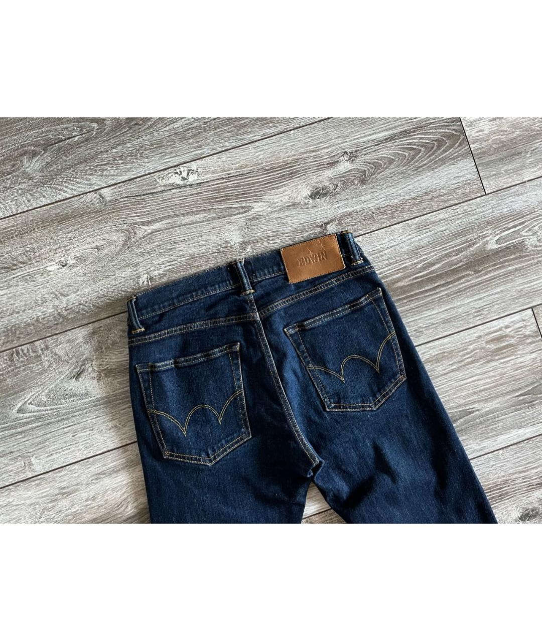 EDWIN Синие хлопковые джинсы скинни, фото 7