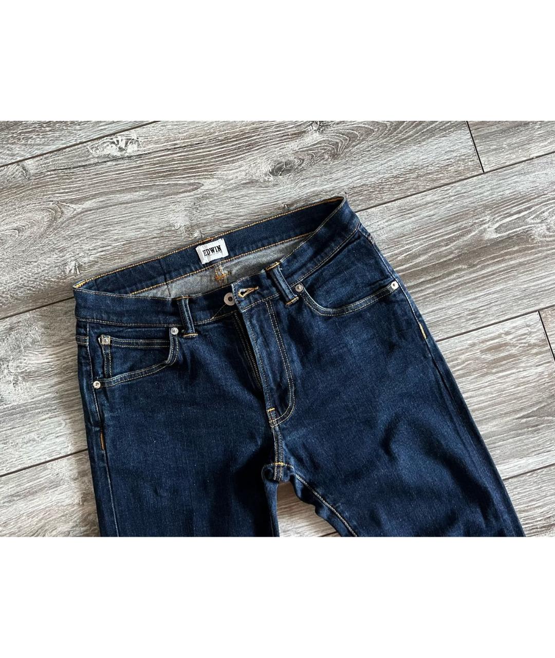 EDWIN Синие хлопковые джинсы скинни, фото 4
