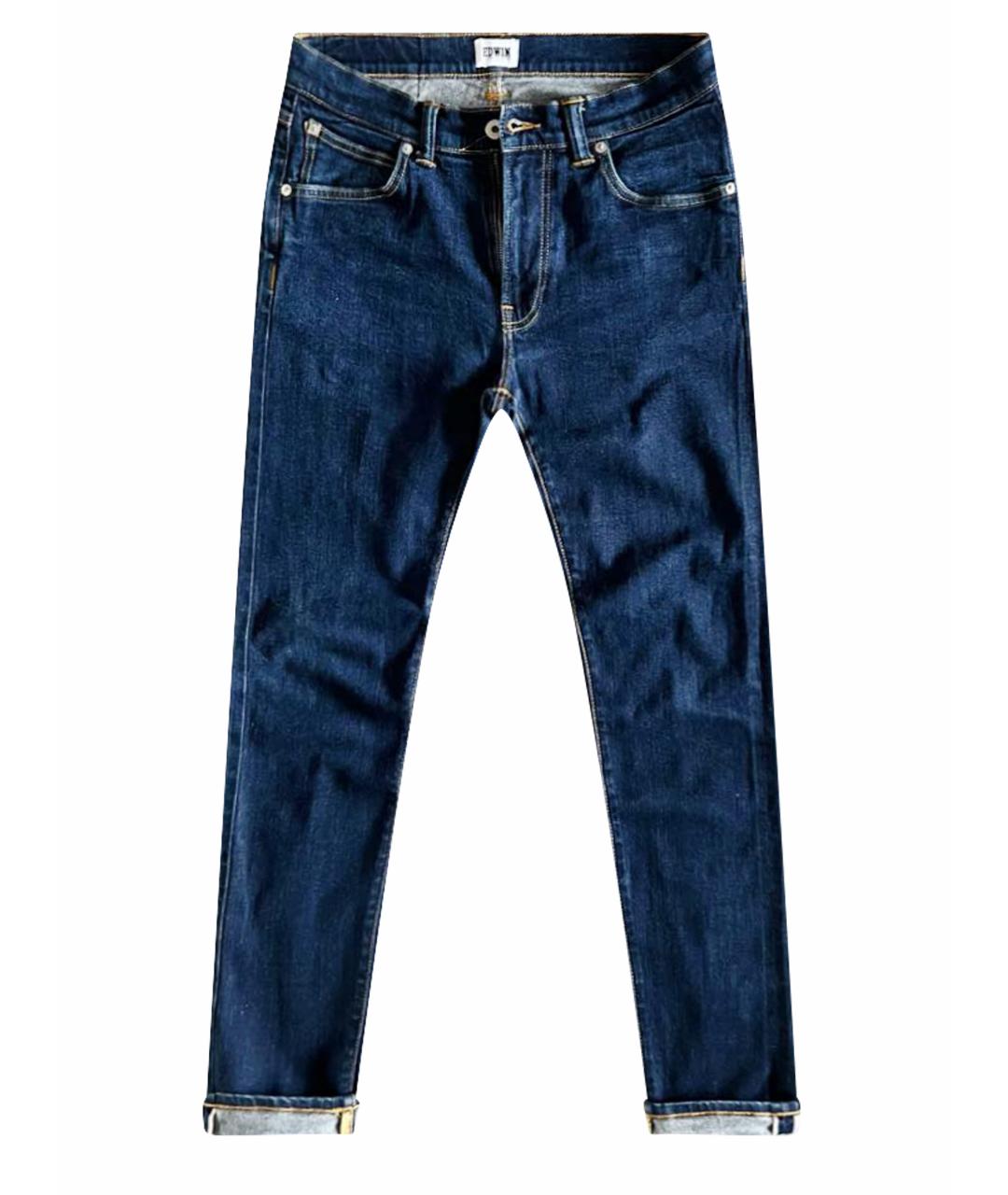 EDWIN Синие хлопковые джинсы скинни, фото 1