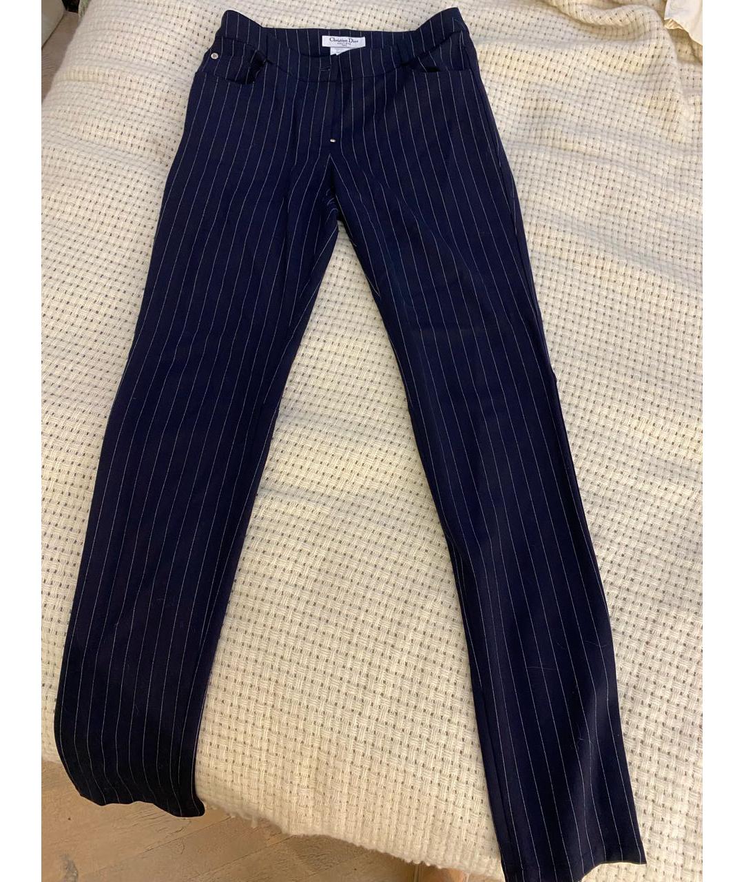 CHRISTIAN DIOR Темно-синие шерстяные брюки узкие, фото 6