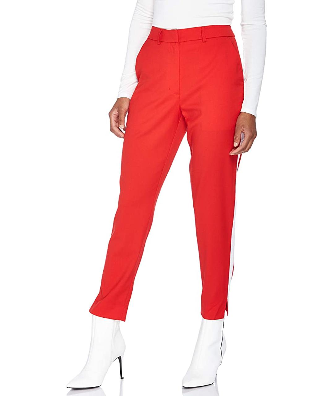 CALVIN KLEIN Красные вискозные прямые брюки, фото 8