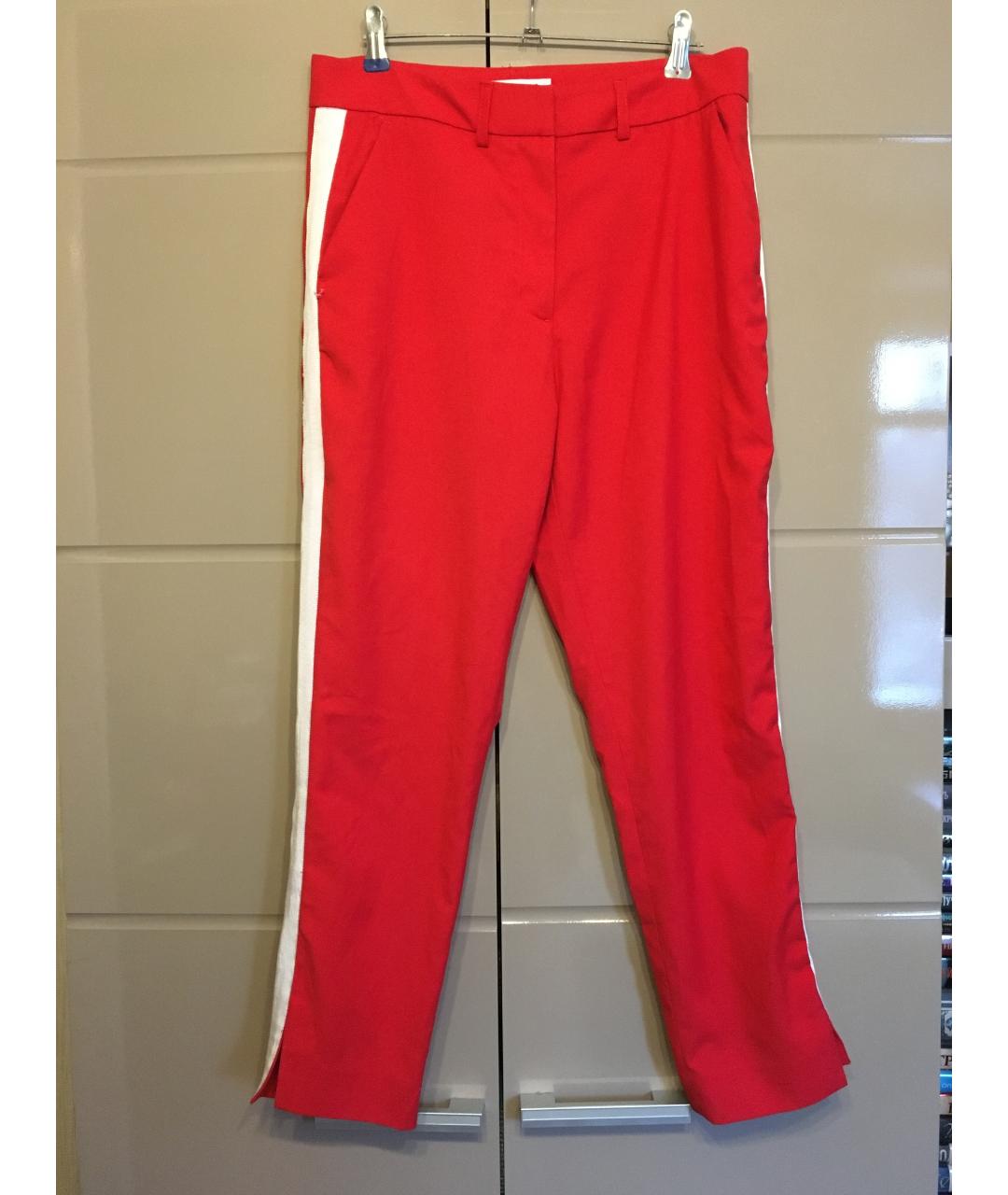 CALVIN KLEIN Красные вискозные прямые брюки, фото 2