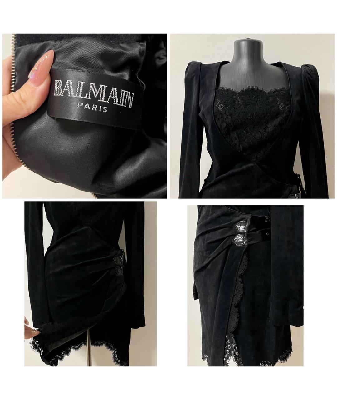 BALMAIN Черное замшевое платье, фото 6