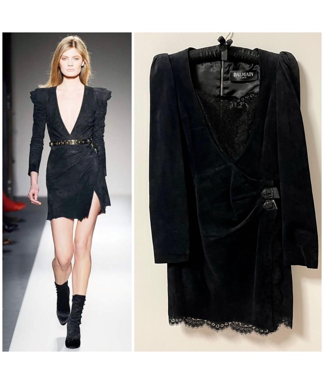 BALMAIN Черное замшевое платье, фото 5