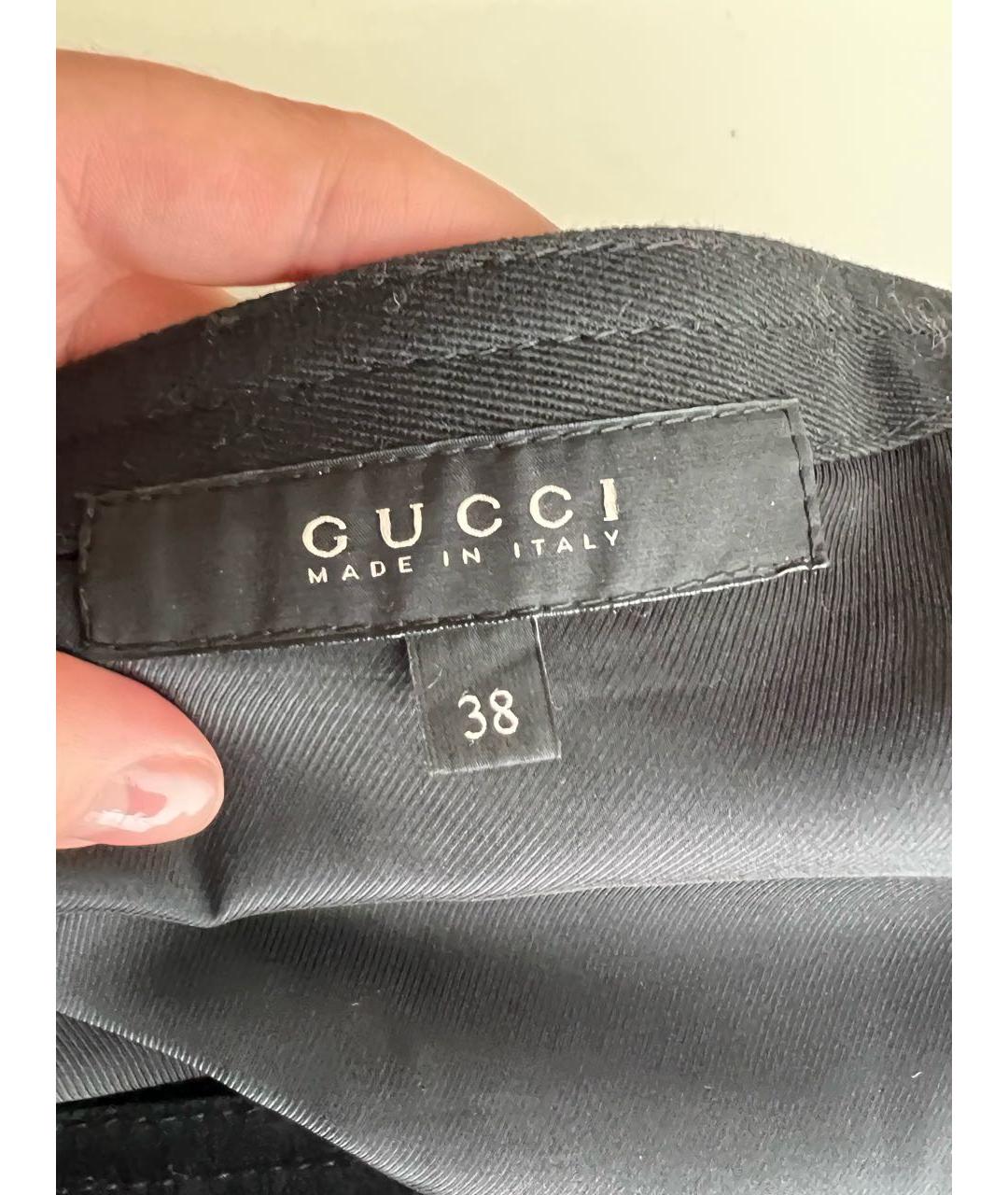 GUCCI Черная бархатная юбка мини, фото 3