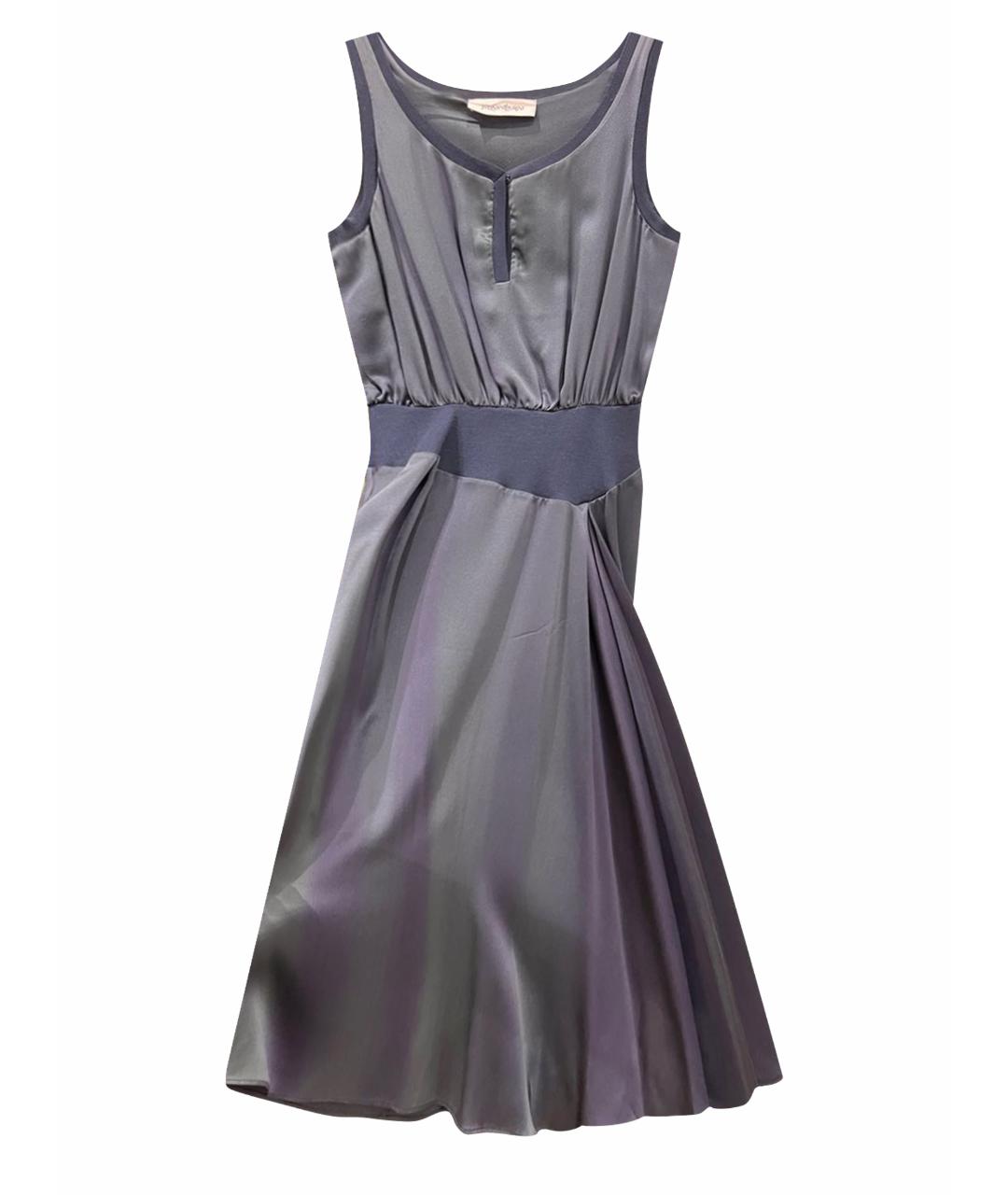 SAINT LAURENT Мульти шелковое платье, фото 1