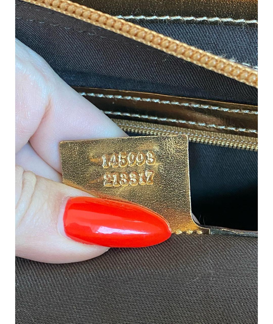 GUCCI Золотая кожаная сумка тоут, фото 6