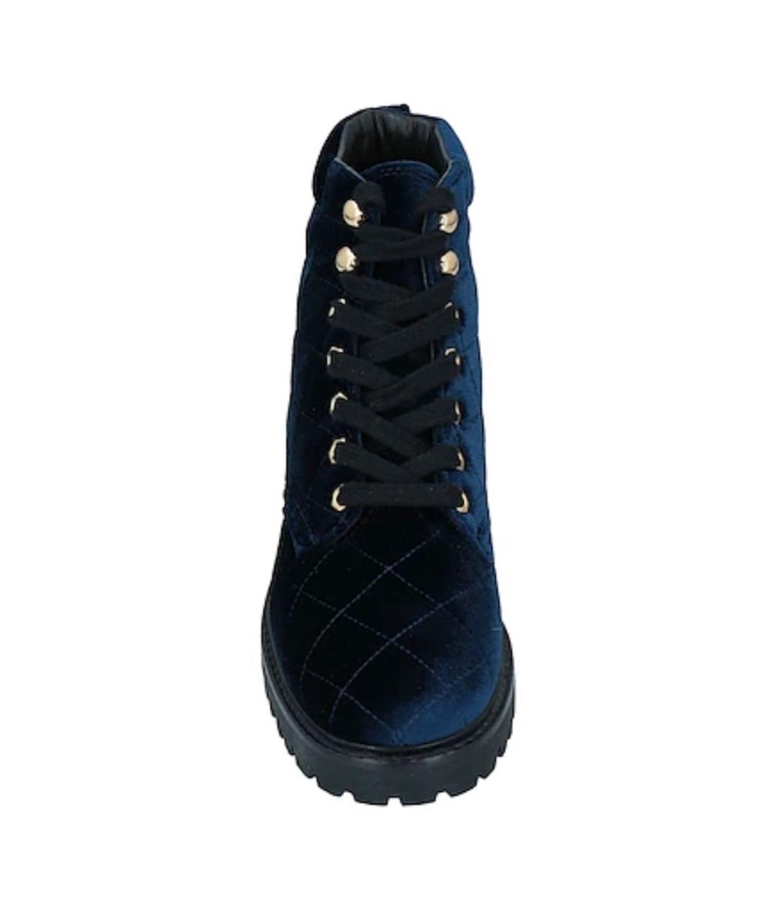 SANDRO Темно-синие бархатные ботинки, фото 4