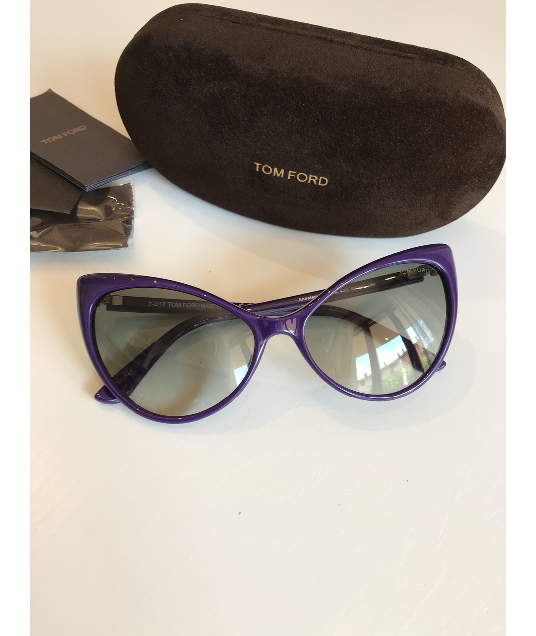 TOM FORD Фиолетовые пластиковые солнцезащитные очки, фото 6