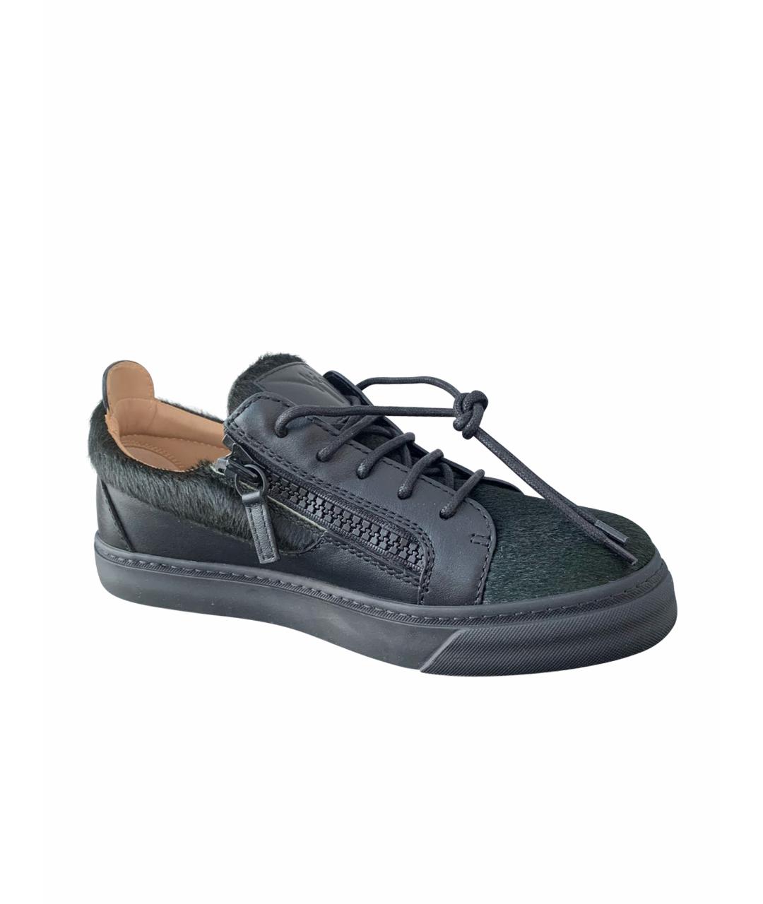 GIUSEPPE ZANOTTI DESIGN Черные кожаные ботинки, фото 1