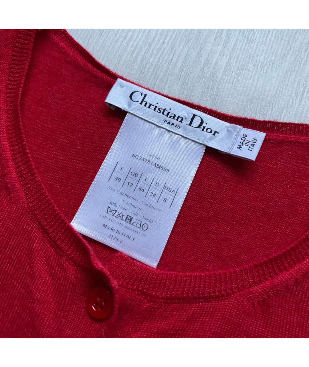 CHRISTIAN DIOR Красный кашемировый кардиган, фото 3