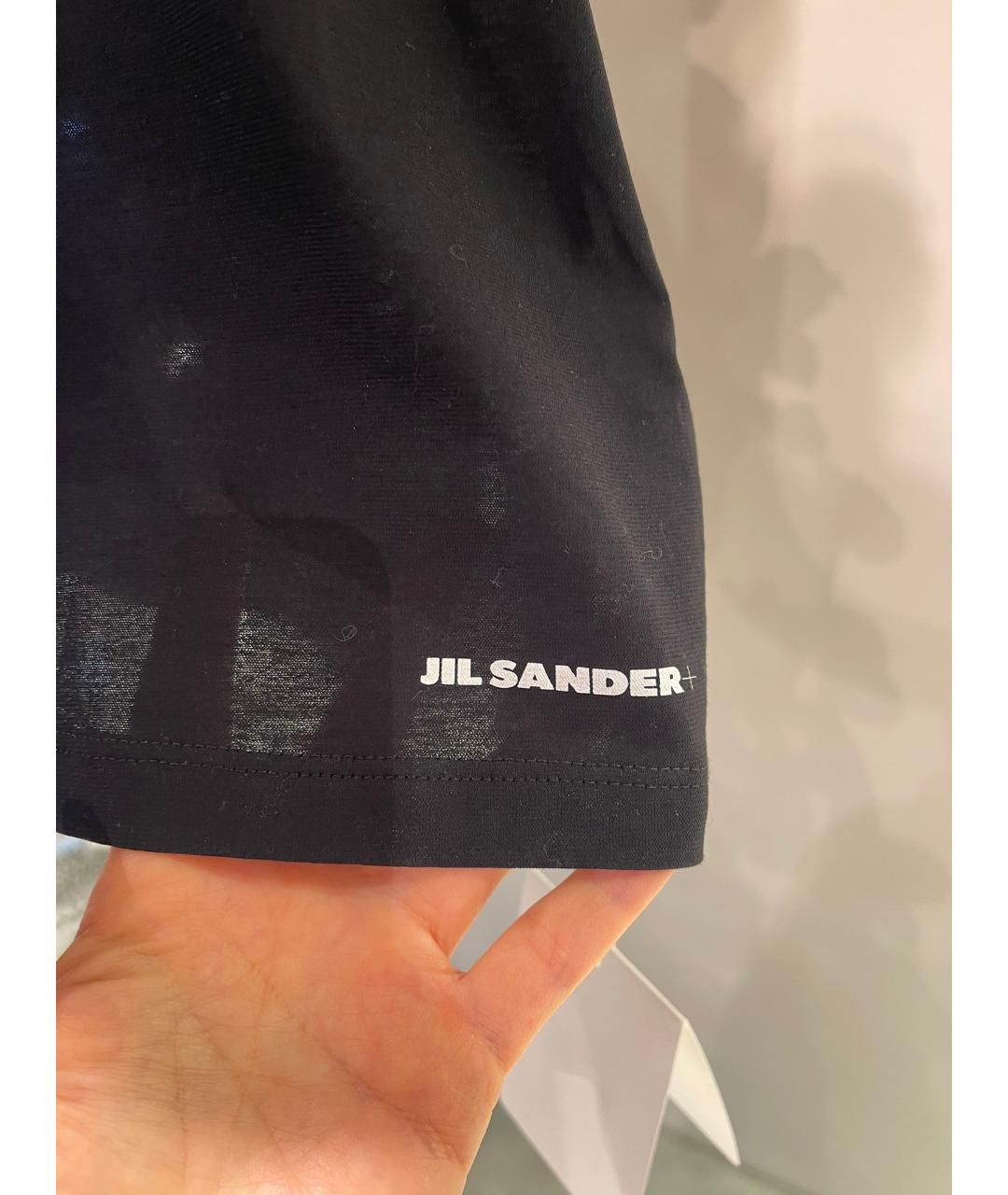JIL SANDER Черная хлопковая футболка, фото 4