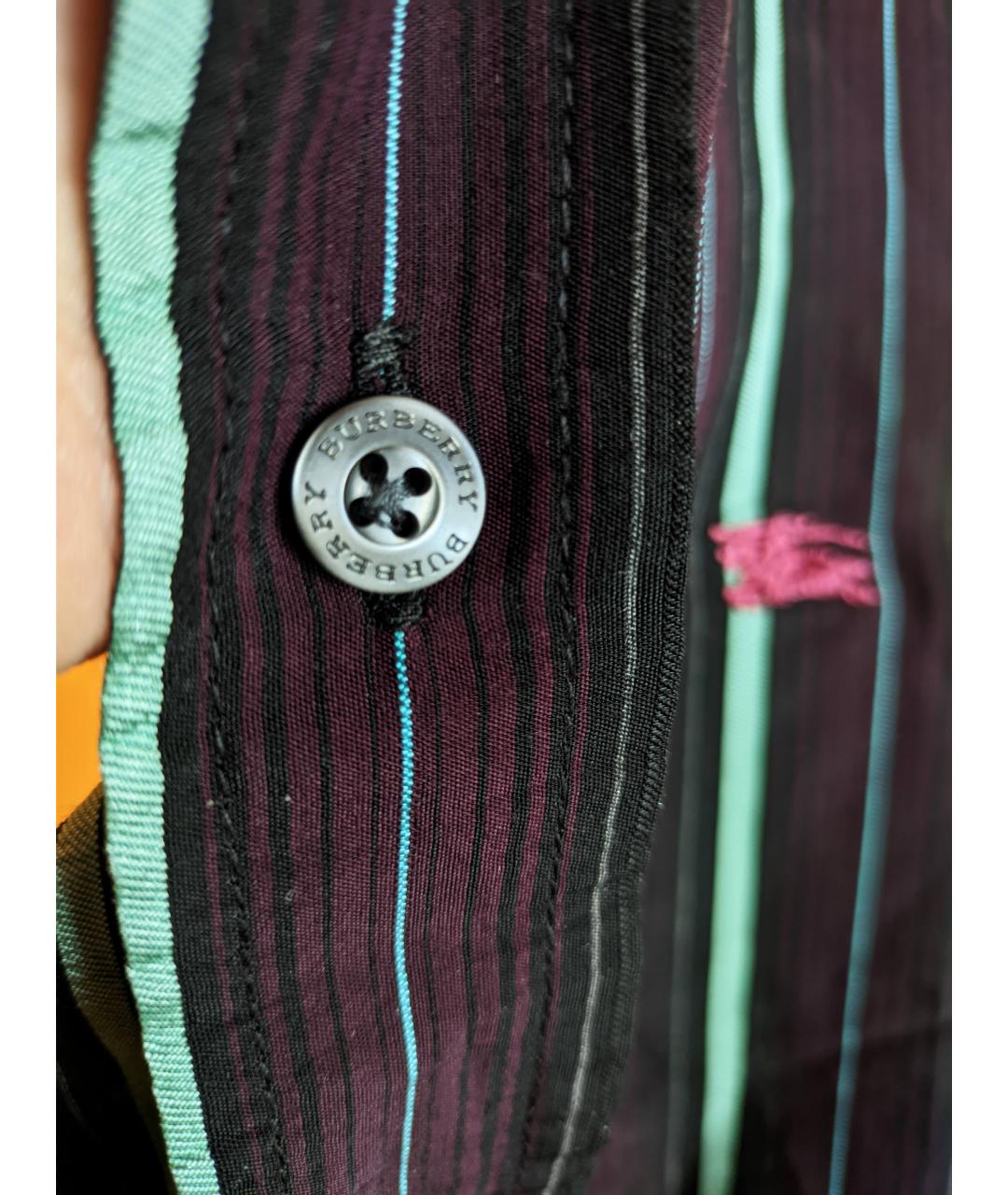 BURBERRY Фиолетовая хлопковая кэжуал рубашка, фото 8