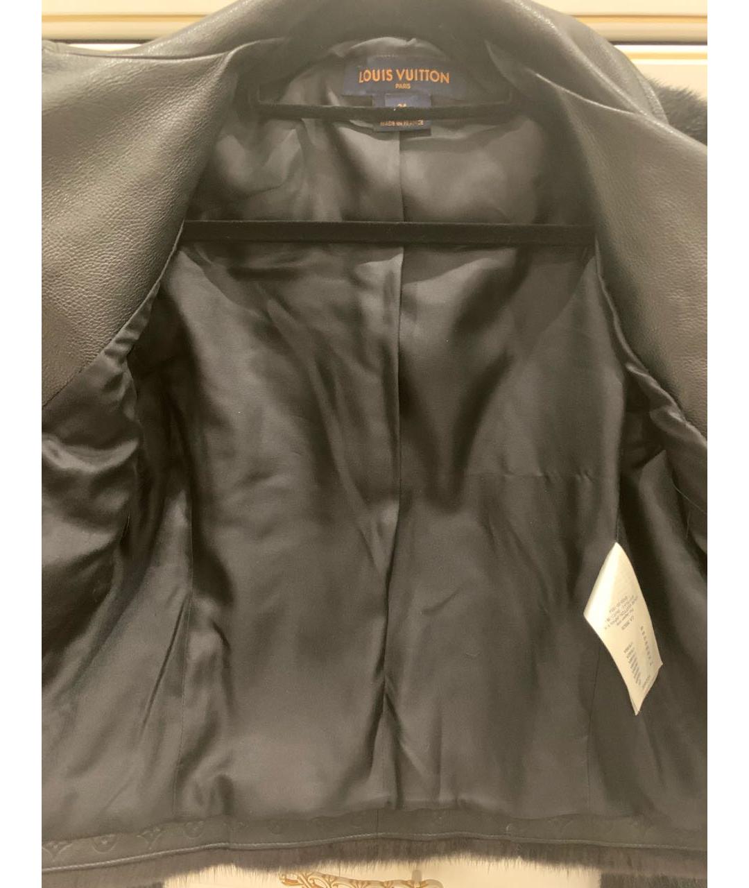 LOUIS VUITTON PRE-OWNED Черная меховая куртка, фото 7