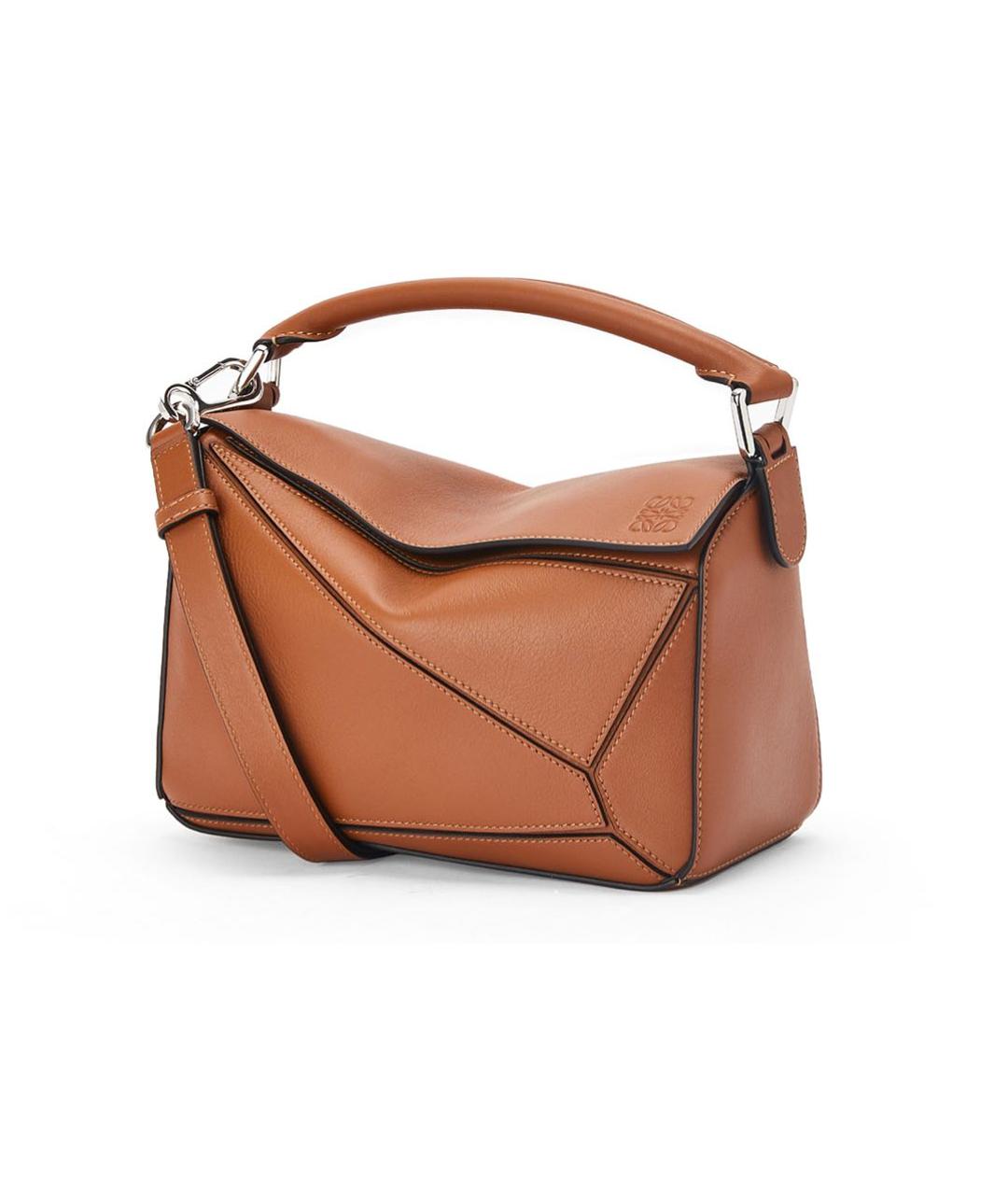 LOEWE Коричневая кожаная сумка через плечо, фото 1
