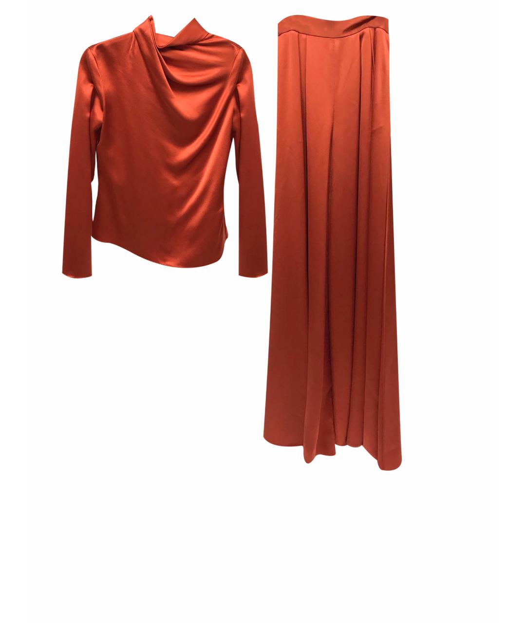 BRANDON MAXWELL Бордовый шелковый костюм с брюками, фото 10