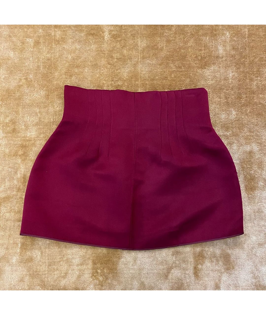 PRADA Бордовая шелковая юбка мини, фото 6