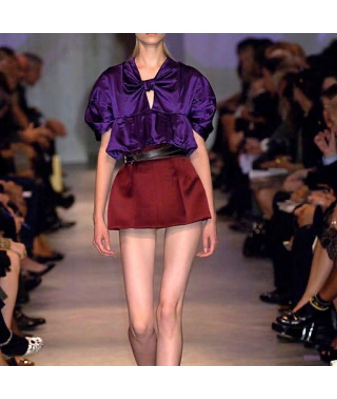 PRADA Бордовая шелковая юбка мини, фото 5