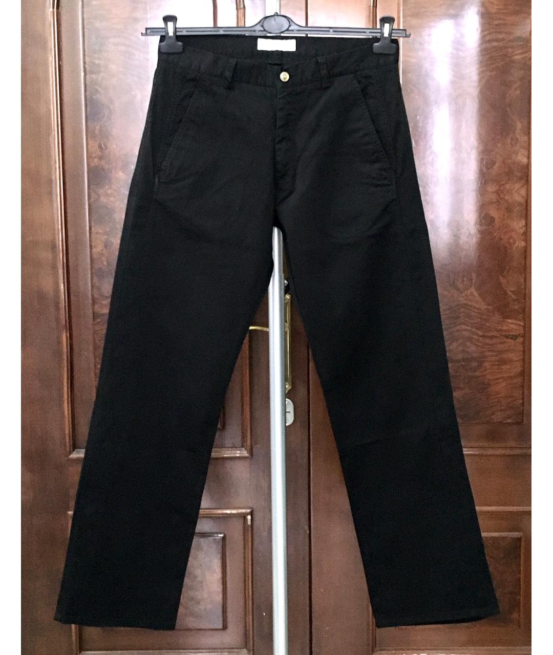 BILANCIONI Черные хлопко-эластановые повседневные брюки, фото 8