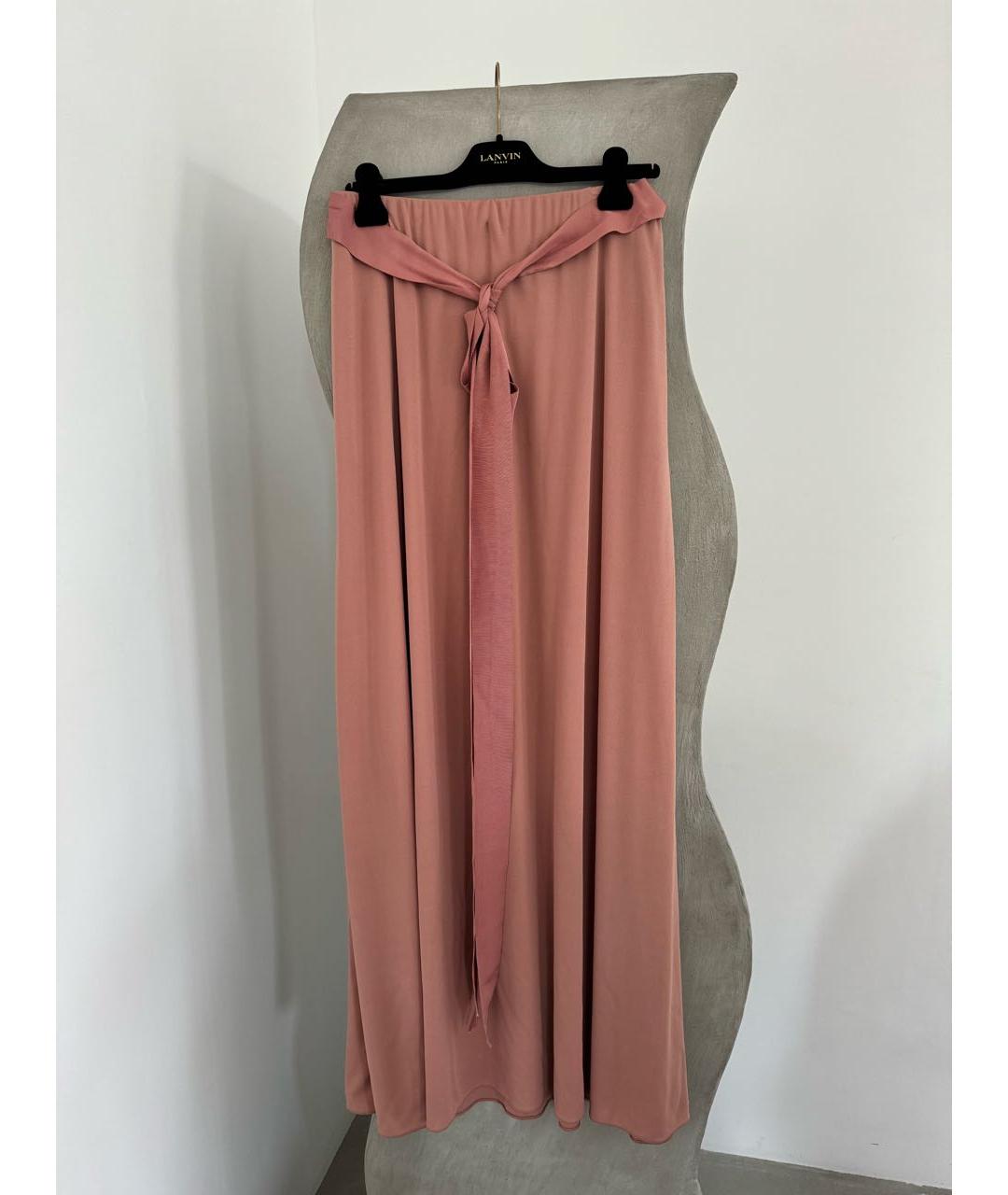 LANVIN Розовая юбка макси, фото 4